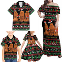 Marcus The Worm Christmas Family Matching Off Shoulder Maxi Dress and Hawaiian Shirt Funny Gen Alpha Meme Slang - Wonder Print Shop
