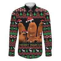 Marcus The Worm Christmas Family Matching Off Shoulder Maxi Dress and Hawaiian Shirt Funny Gen Alpha Meme Slang - Wonder Print Shop
