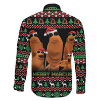 Marcus The Worm Christmas Family Matching Off Shoulder Maxi Dress and Hawaiian Shirt Funny Gen Alpha Meme Slang - Wonder Print Shop