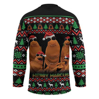 Marcus The Worm Christmas Hockey Jersey Funny Gen Alpha Meme Slang - Wonder Print Shop