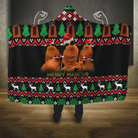 Marcus The Worm Christmas Hooded Blanket Funny Gen Alpha Meme Slang - Wonder Print Shop