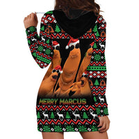 Marcus The Worm Christmas Hoodie Dress Funny Gen Alpha Meme Slang - Wonder Print Shop