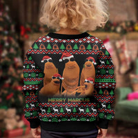Marcus The Worm Christmas Kid Ugly Christmas Sweater Funny Gen Alpha Meme Slang - Wonder Print Shop