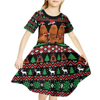 Marcus The Worm Christmas Kid Short Sleeve Dress Funny Gen Alpha Meme Slang - Wonder Print Shop