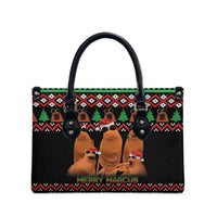 Marcus The Worm Christmas Leather Bag Funny Gen Alpha Meme Slang - Wonder Print Shop