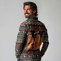 Marcus The Worm Christmas Long Sleeve Polo Shirt Funny Gen Alpha Meme Slang - Wonder Print Shop