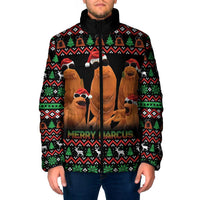 Marcus The Worm Christmas Padded Jacket Funny Gen Alpha Meme Slang - Wonder Print Shop