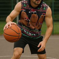 Marcus The Worm Christmas Sleeveless Hoodie Funny Gen Alpha Meme Slang - Wonder Print Shop