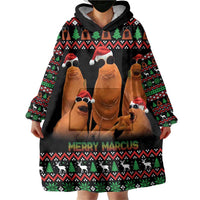 Marcus The Worm Christmas Wearable Blanket Hoodie Funny Gen Alpha Meme Slang - Wonder Print Shop