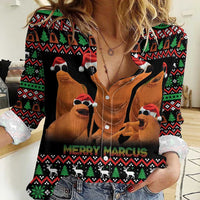 Marcus The Worm Christmas Women Casual Shirt Funny Gen Alpha Meme Slang - Wonder Print Shop