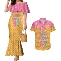 Mama Mommy Mom Six Seven 67 Couples Matching Mermaid Dress and Hawaiian Shirt Sweet Dripping Style - Wonder Print Shop