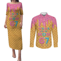 Mama Mommy Mom Six Seven 67 Couples Matching Puletasi and Long Sleeve Button Shirt Sweet Dripping Style - Wonder Print Shop