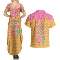 Mama Mommy Mom Six Seven 67 Couples Matching Summer Maxi Dress and Hawaiian Shirt Sweet Dripping Style - Wonder Print Shop