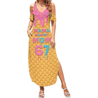 Mama Mommy Mom Six Seven 67 Family Matching Summer Maxi Dress and Hawaiian Shirt Sweet Dripping Style