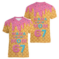 Mama Mommy Mom Six Seven 67 Women V-Neck T-Shirt Sweet Dripping Style - Wonder Print Shop