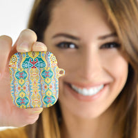 Indian Mandala Pattern AirPods Case Yellow Geometric Floral Mandala