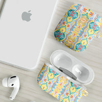 Indian Mandala Pattern AirPods Case Yellow Geometric Floral Mandala