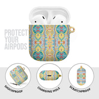 Indian Mandala Pattern AirPods Case Yellow Geometric Floral Mandala