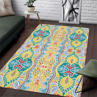 Indian Mandala Pattern Area Rug Yellow Geometric Floral Mandala