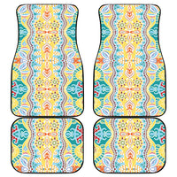 Indian Mandala Pattern Car Mats Yellow Geometric Floral Mandala