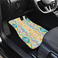 Indian Mandala Pattern Car Mats Yellow Geometric Floral Mandala