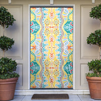 Indian Mandala Pattern Door Cover Yellow Geometric Floral Mandala