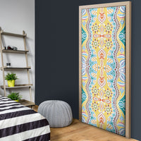 Indian Mandala Pattern Door Cover Yellow Geometric Floral Mandala