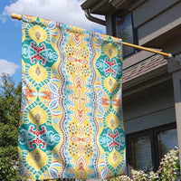 Indian Mandala Pattern Garden Flag Yellow Geometric Floral Mandala