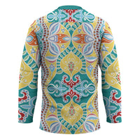 Indian Mandala Pattern Hockey Jersey Yellow Geometric Floral Mandala