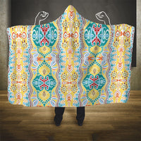 Indian Mandala Pattern Hooded Blanket Yellow Geometric Floral Mandala