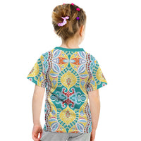 Indian Mandala Pattern Kid T Shirt Yellow Geometric Floral Mandala