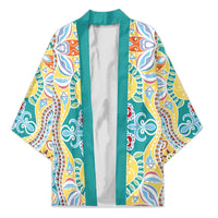 Indian Mandala Pattern Kimono Yellow Geometric Floral Mandala