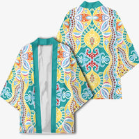 Indian Mandala Pattern Kimono Yellow Geometric Floral Mandala