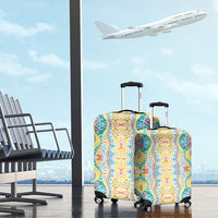 Indian Mandala Pattern Luggage Cover Yellow Geometric Floral Mandala