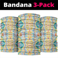 Indian Mandala Pattern Neck Gaiter Yellow Geometric Floral Mandala