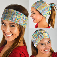 Indian Mandala Pattern Neck Gaiter Yellow Geometric Floral Mandala