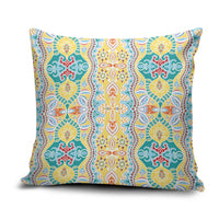 Indian Mandala Pattern Pillow Cover Yellow Geometric Floral Mandala