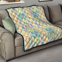 Indian Mandala Pattern Quilt Yellow Geometric Floral Mandala