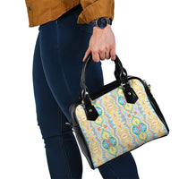 Indian Mandala Pattern Shoulder Handbag Yellow Geometric Floral Mandala