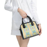 Indian Mandala Pattern Shoulder Handbag Yellow Geometric Floral Mandala
