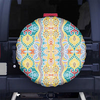 Indian Mandala Pattern Spare Tire Cover Yellow Geometric Floral Mandala