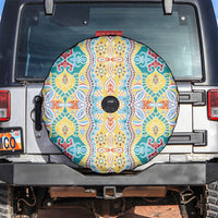 Indian Mandala Pattern Spare Tire Cover Yellow Geometric Floral Mandala