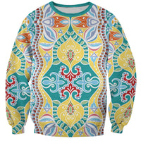 Indian Mandala Pattern Sweatshirt Yellow Geometric Floral Mandala