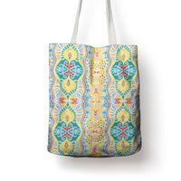 Indian Mandala Pattern Tote Bag Yellow Geometric Floral Mandala