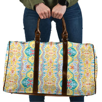 Indian Mandala Pattern Travel Bag Yellow Geometric Floral Mandala