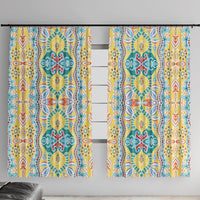 Indian Mandala Pattern Window Curtain Yellow Geometric Floral Mandala