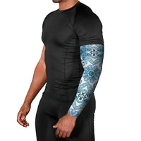 Indian Mandala Pattern Arm Sleeves Blue Geometric Floral Mandala