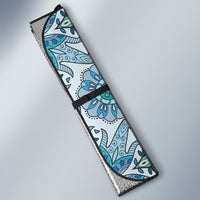 Indian Mandala Pattern Auto Sun Shade Blue Geometric Floral Mandala