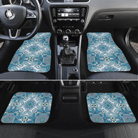 Indian Mandala Pattern Car Mats Blue Geometric Floral Mandala