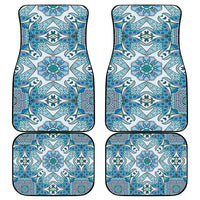 Indian Mandala Pattern Car Mats Blue Geometric Floral Mandala